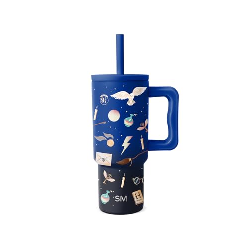 Image of Simple Modern Harry Potter Kids 24 oz Tumbler with Handle and Silicone Straw Lid | Spill Proof and Leak Resistant | Reusable Stainless Steel Bottle | Gift Boys Girls | Trek Collection | Magical Mashup