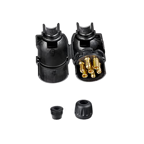 BEIJISTAR Anhängerstecker 7 Polig, nach ISO 1724, mit Wasserfester Dichtung, 12V Wasserdichter 7 Poliger Anhängerstecker, 7 Poliger Hänger Stecker, für PKW LKW RV Boot Anhänger (Schraubende) – Bild 4