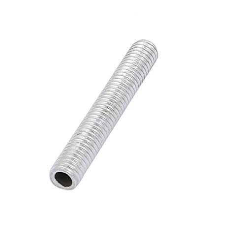 Image of uxcell Lamp Pipe Nipple, M6 Thread 40mm Length Hollow Lamps Repair Part Hardware for Lamp Lights, Zinc Plated Silver Tone, Pack of 10