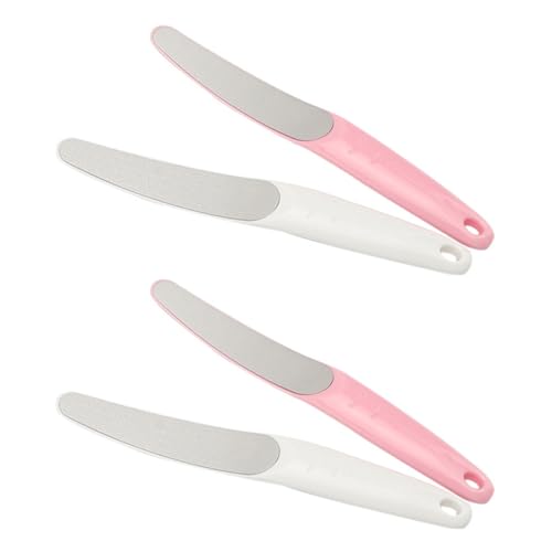 FONDOTIN Limas de Uñas de Acero Inoxidable 4 Piezas Herramienta de Manicura y Pedicura para Pulir y Moldear Tamaño Mediano Color Aleatorio Accesorio Esencial para Color