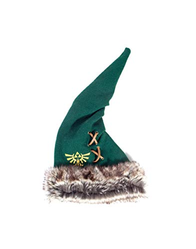 The Legend of Zelda Furry Pointy Beanie Gorro de Punto, Verde (Green Green), Talla Única Unisex Adulto