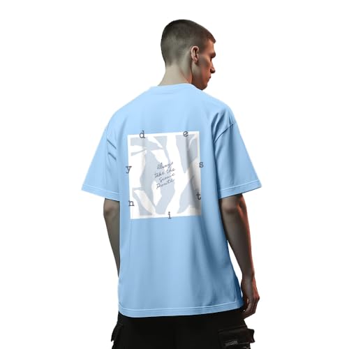 Image of Nobero Men's Oversized Graphic T-Shirt for Men | Soft Cotton | Drop Shoulder Relaxed Fit | Printed Casual Tshirt for Men