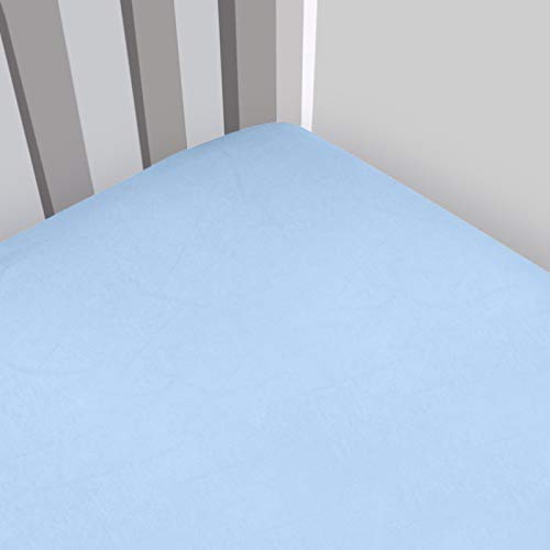 Magnolia Organics Fitted Interlock Crib Sheet - Bassinet, Baby Blue
