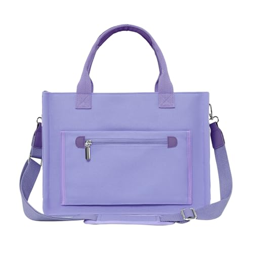 Image of FIORETTO Womens Canvas Tote Bag Purse with Individual Compartment, Zipper Top, Reinforced Bottom & Luggage Sleeve