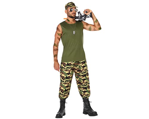 Atosa disfarce militar homem adulto camuflagem verde M