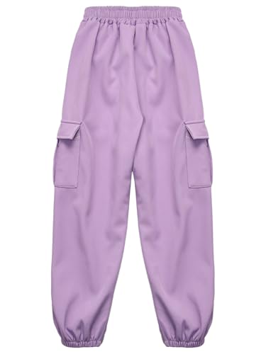 Kids Boys Girls Winter Warm Fleece Lined Sweatpants Cargo Jogger Pants Casual Soft Solid Trousers for Outdoors3