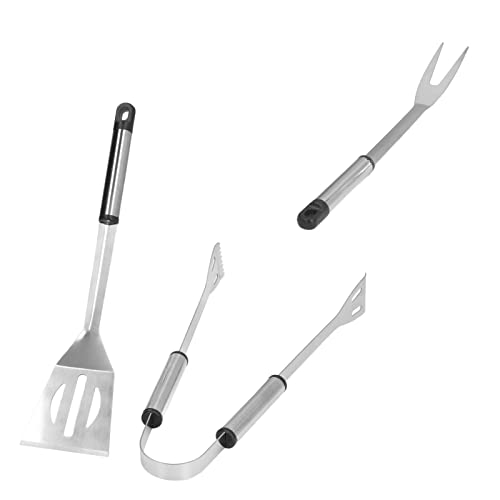 Set de 3 herramientas para parrilla de acero inoxidable miniatura 2
