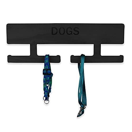 INEXTERIOR Hundegarderobe XL - Farbe: Schwarz - aus Holz - mit großer Ablage - in Deutschland gefertigt - mit Spender für Hundekotbeutel und Haken für Handtücher (Schwarz personalisiert) Cover