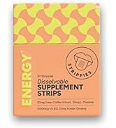 STRIPPIES Dissolvable Energy Strips – Natural Green Coffee, L-Theanine, B12, Ginseng – Fast Actin...