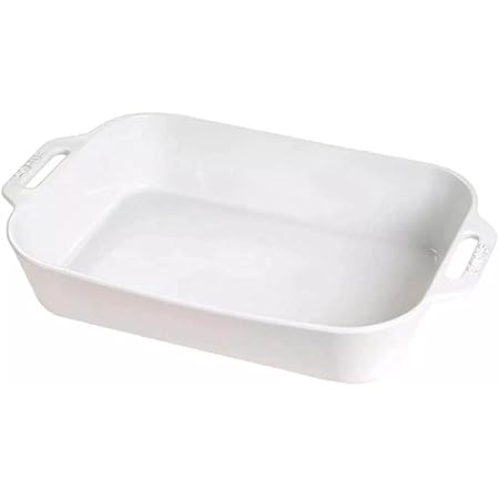 Staub Rectangular Dish, White, 13 x 9 - White