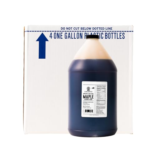 Lakanto Bulk Sugar Free Maple Syrup With Monk Fruit & Erythritol For Pancakes, Waffles, Oatmeal, Coffee, Tea, Granola, Frosting & Dressing, Zero Sugar, Keto, Vegan, Gluten Free (128 Fl Oz - Pack of 4)