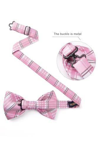 Image of HISDERN Bow Ties for Men Pretied Bowties Classic Formal Business Bow Tie Adjustable Tuxedo Bowtie for Wedding Party