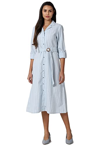 Image of Van Heusen Woman Women's Linen Blend Fit and Flare Knee-Length Dress