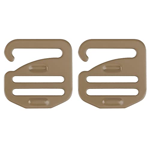 WarmHeartting 2pcs Metal Heavy Duty G-Hook Flat Steel Hanging Buckles for I Inch Webbing Tactical Gear Accessories