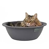 Hepper Cat Nest - Washable Bed With Removable Fluffy Fleece Liner - Cozy Comfy Calming Round Shape - Warming Donut Bed Desk Ready - Small for Indoor Cats (Grey/Grey)