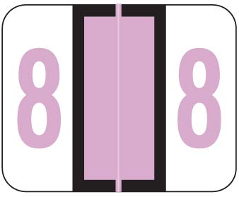 Doctor Stuff - File Folder Labels, Number 8, Compatible with SMEAD BCCRN - TPNM Series Chart Stickers, Lilac, 1" x 1-1/4", #8, 500/Roll