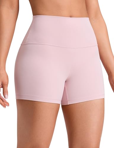 CRZ YOGA Butterluxe Biker Shorts 4 - High Waisted Booty Workout Volleyball Yoga Womens Spandex Pink Haze Small