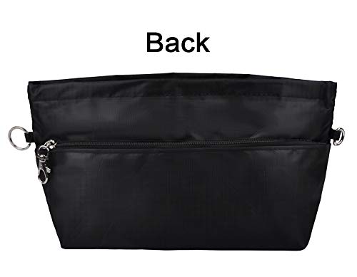 Vercord Purse Organizer Insert Bag Tote Handbags Pocketbook Inserts Organizers Zipper 11 Pockets Black Large #TOP4