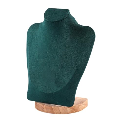 rongweiwang Soporte para busto de collar Organizador de modelos de exhibición elegante que exhibe joyas en exposiciones y eventos de proveedores Exhibición de, Terciopelo verde, 23 centímetros