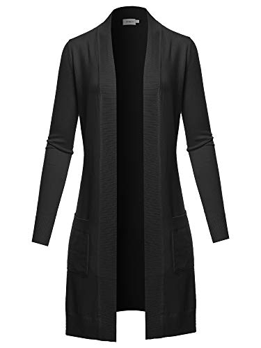 Image of STARJJ Womens Soft Stetchy Knit Longline Open Front Sweater Cardigan with Pockets (S-3X)