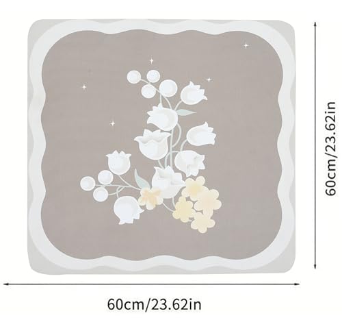 Image of Homecloud Washing Machine Mats for Top of Washer, Washing Machine Protective Mats, Dish Drying Mat, Non-slip Waterproof Washer Dryer Dust Cover Mat for Laundry & Kitchen (60cm x 60cm) (Brown Flower)