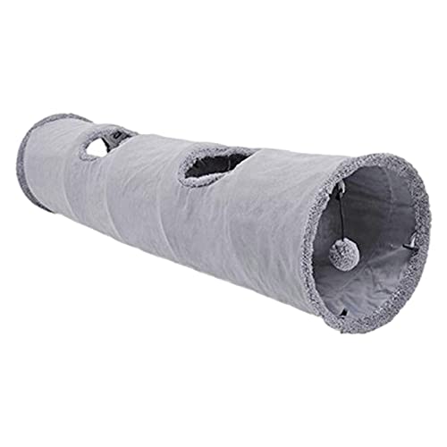 ShengQuanHao Katzenspiel Tunnel Katzen Spieltube Agilitäts Trainingsröhre Zusammenklappbar Plüschtunnel Puzzlespiel Crinklepapier mit Lüftungsöffnung für