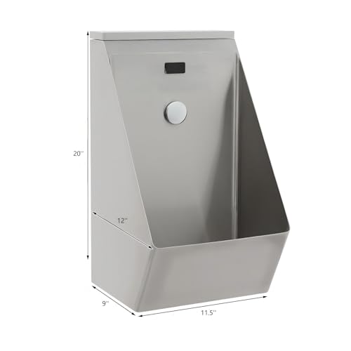 Urinal masculino automático con sensor para montaje en pared, de acero inoxidable 304, para hombres, con descarga inteligente, para garajes, KTV, dormitorios, bares, hoteles, tiendas (plateado) miniatura 5