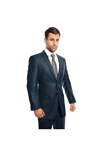 Mens Two Piece Ultra Slim Fit Sharkskin Suit