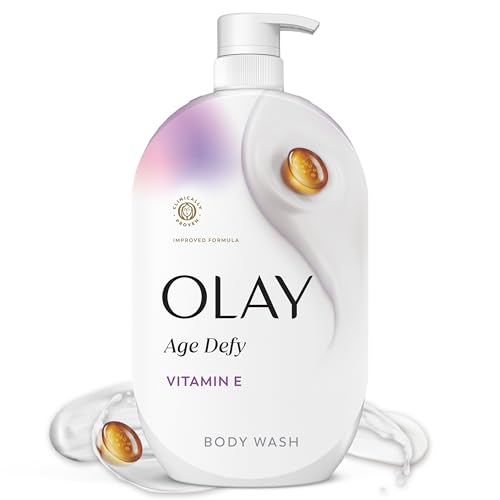 Olay Body Wash for Women Age Defy with Vitamin E 24/7 Moisture Barrier Repair Hydrating & Cleansing Formula for Visibly Healthy Soft Skin Vitamin B3 & Hyaluronic Blend All Skin Types 35 fl oz