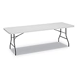 Alera Rectangular Plastic Folding Table, 96w X 30d X 29.25h, Gray