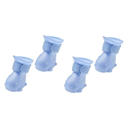 POPETPOP 4 Piezas Zapatos Impermeables Lluvia Calcetín Anti Perro Liga Enfriamiento Botas Detener No Patas Protectores Calcetines Anti para Perros Agua para Perros para Perros Blue Paso