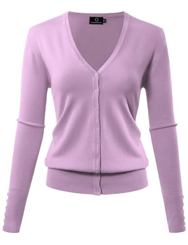 Image of Allsense Women's Long-Sleeve V-Neck Cardigan Sweater | Button Down, Lightweight Soft Knit