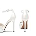 DREAM PAIRS Women's Stiletto High Heels Platform Ankle Strap Square Open Toe Dress Sexy Sandals,Size 7,White-Satin,SDHS2431W