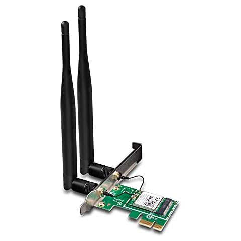 Tenda AC1200 PCIe WiFi Card - Dual Band Wireless Card with 2 x 5dBi Detachable Antennas - Gigabit Network Card - PCI Express WiFi Card for Desktop/PC Gaming - Supports Windows 10(E12) Cover