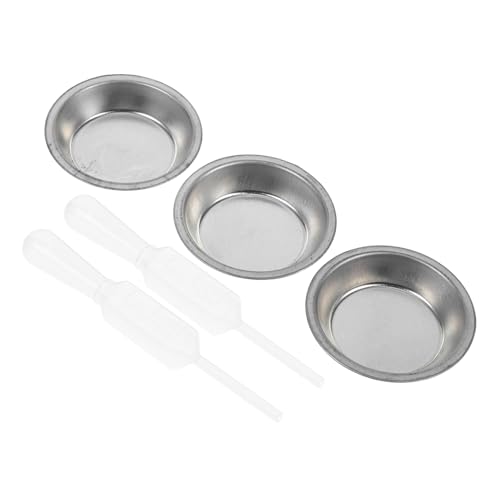 KONTONTY Handy Model Painting Tools Metal Paint Trays Droppers for DIY Figure Coloring Projects