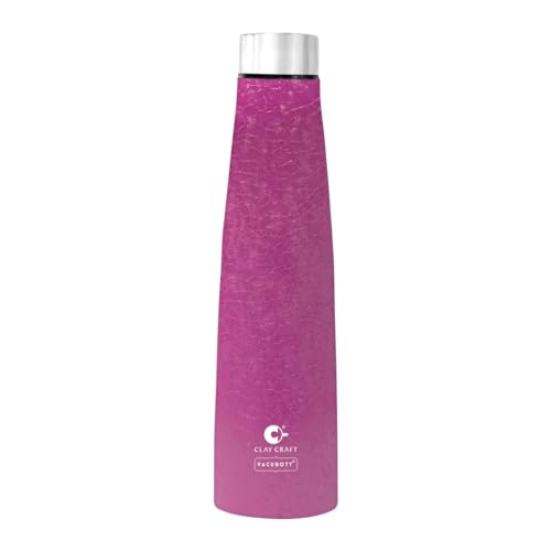 Image of CLAY CRAFT VACBOTT Chariott Ss Lid Single Walled Non Insulated Water Bottle, 900ML (Dark Pink) Steel Water Bottles For School, Office, Home, Gym, Water Bottle For Men Leakproof, Rust Free Steel Bottle