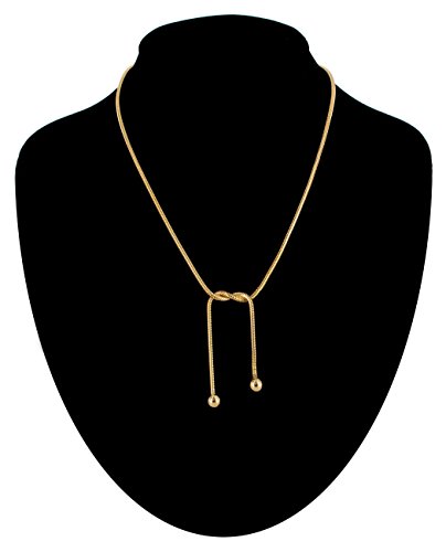 Vintage Necklace Choker Twisted Snake Chain Gold Tone Horizontal Lariat Necklace For Women