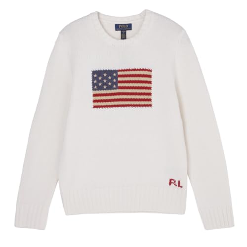 [ポロラルフローレン] クルーネックニット Lサイズ FLAG COTTON CREWNECK JUMPER [並行輸入品]