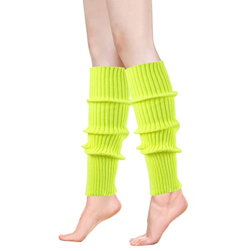 Image of ONUPGO Leg Warmers for Women 80s Party Accessories 80s Neon Knit Ribbed Leg Warmers Girls Junior Winter Leg Warmers Socks