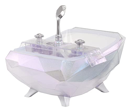 Glitter Babyz MGA Colour Change Bubbling Bañera - Cambia de Color, Cabezal de Ducha Que Funciona de Verdad, Pieza Interior removible y Barra de Ducha - Hace Burbujas, fácil de Limpiar - Edad: 3+ años