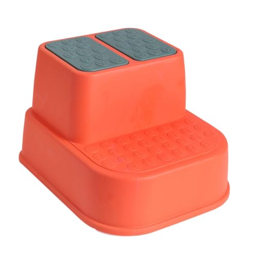 HANABASS Multi Function Non Slip Step Stool for Double Layers Footstool with Educational Design Thicken Red Footrest for and Easy Access Bathroom Kitchen