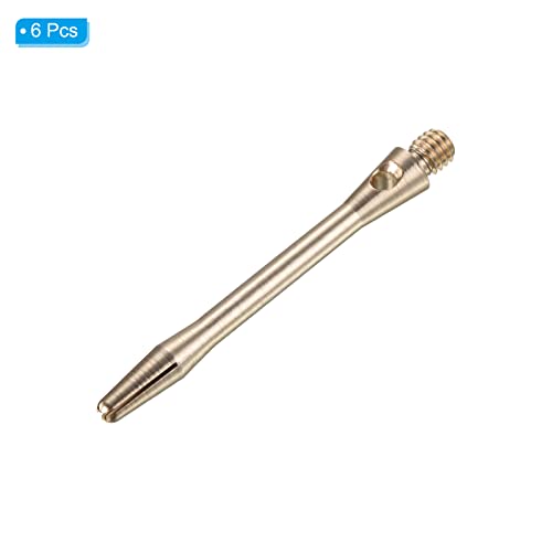 Image of PATIKIL 45mm Aluminum Dart Shafts, Medium 2BA Thread Dart Stems Dart Accessories Throwing Fitting for Steel Tip - 6 Pack (Brass Tone)