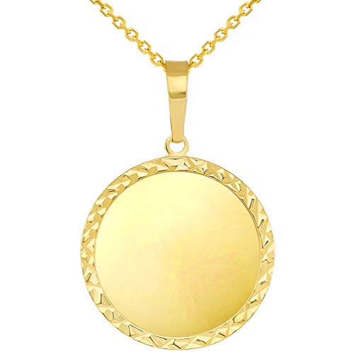 Jewelry America Engravable Circle Disc Pendant