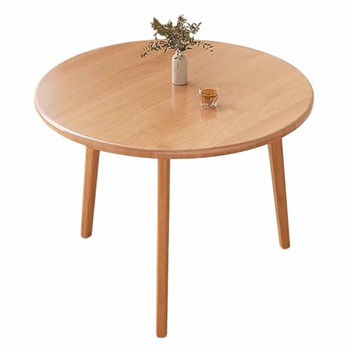 Round Dining Table for 2-4, Kitchen Dining Table Space Saving, Wood Base for Kitchen Living Room (80cm/90cm)