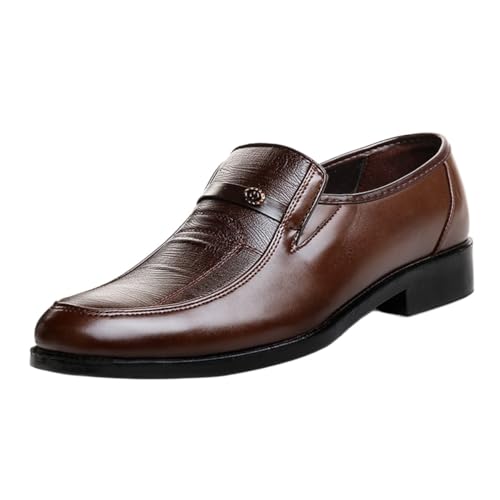 Oxford Shoes for Men Men's Formal Leather Shoes Spring Autumn Business Work Shoes, Round Toe Slip-On Design