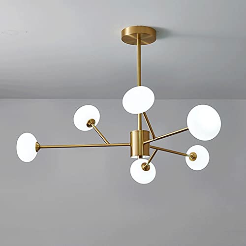 Lustres suspendus à LED en laiton et verre pour éclairage chic