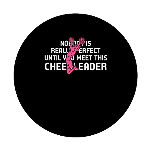 nobody is really perfect until you meet cheerleader cheering PopSockets Swappable PopGrip, Black - Image 3