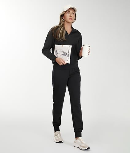 AFITNE Women's 2 Piece Outfits Sweatsuits Long Sleeve Tracksuit Casual Lapel Half Zip Sweatshirt Joggers Sweatpants Set3