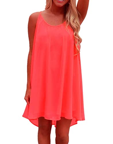 Vcindai Damen Strandkleid Kurz Sommerkleid Ärmellos Kleid Sommer...