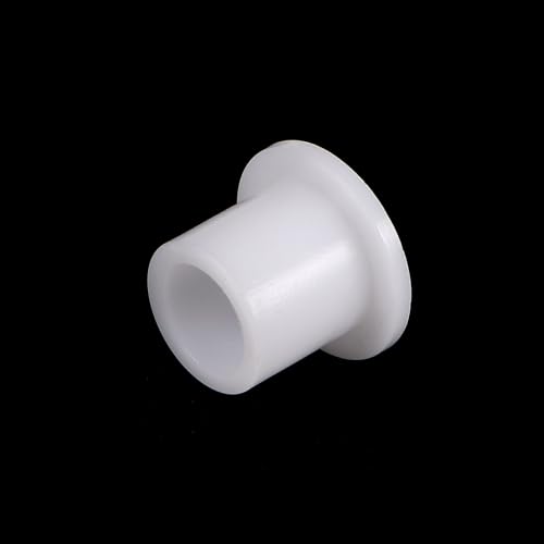 Kozelo 4 Stück Nylon-Flanschbuchsen [10 mm Bohrung x 14 mm Außendurchmesser x 14,6 mm Länge] Nylon-Kunststoffbuchsen für Welle, weiß